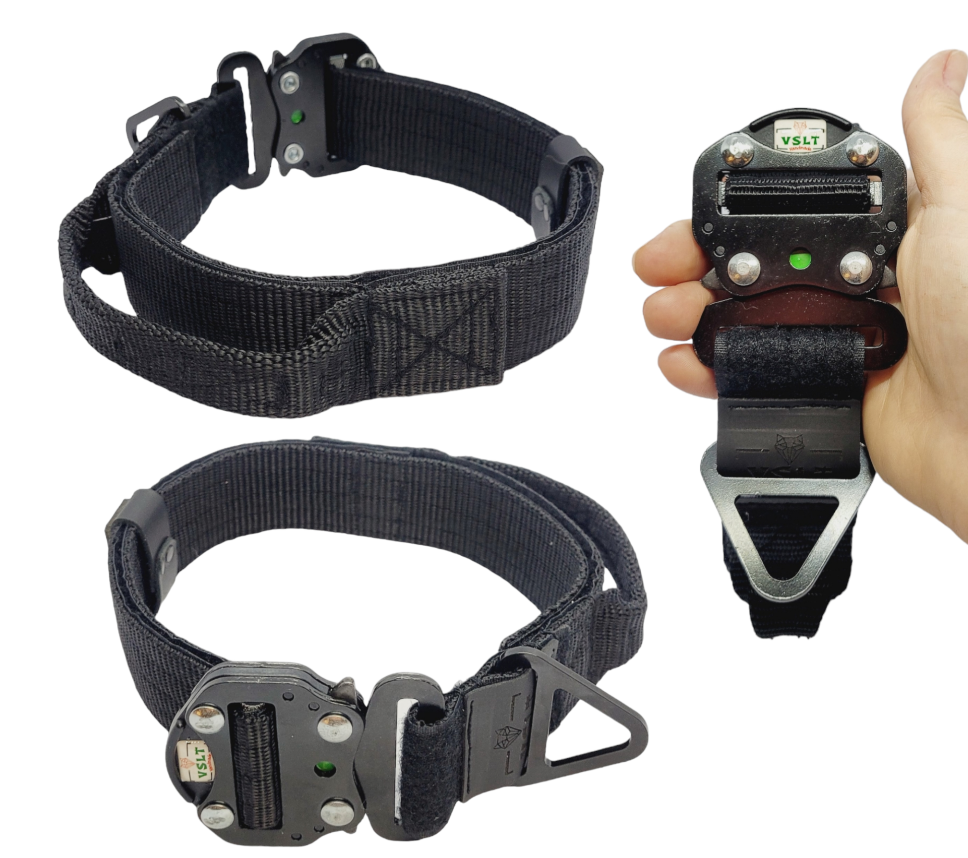 Tactical Kulplu K9 Büyük Irk Köpek Tasması EN 4 CM Siyah