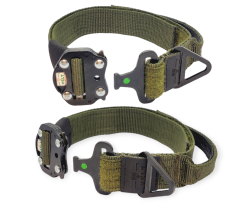 Tactical Kulplu K9 Büyük Irk Köpek Tasması EN 4 CM Haki