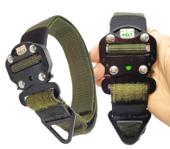 Tactical Kulplu K9 Büyük Irk Köpek Tasması EN 4 CM Haki