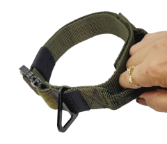 Tactical Kulplu K9 Büyük Irk Köpek Tasması EN 4 CM Haki